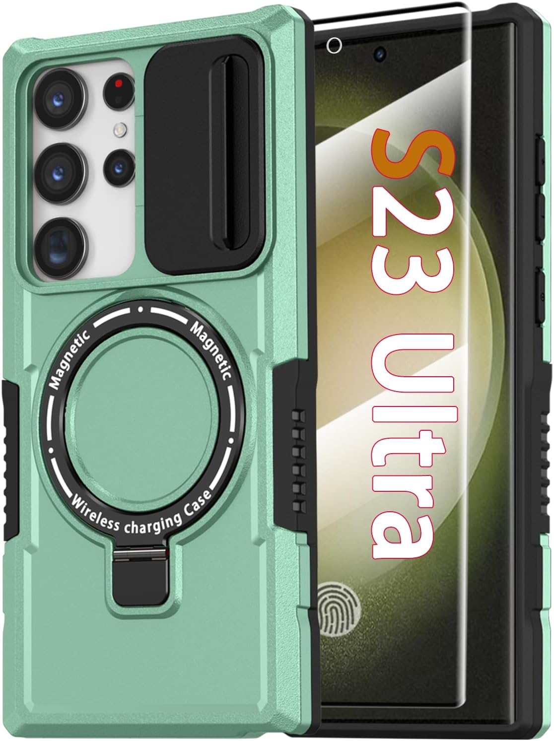 PC+TPU shockproof phone case for Samsung Galaxy S21 FE, includes 2 sc