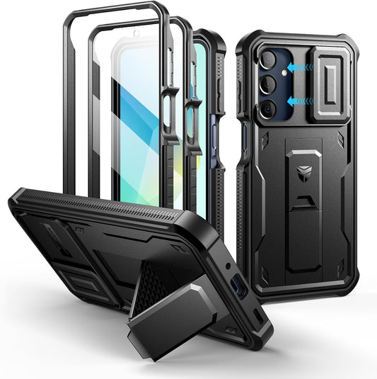 Shockproof phone case for Samsung Galaxy A35-5G with screen protector, 6.6-inch screen.