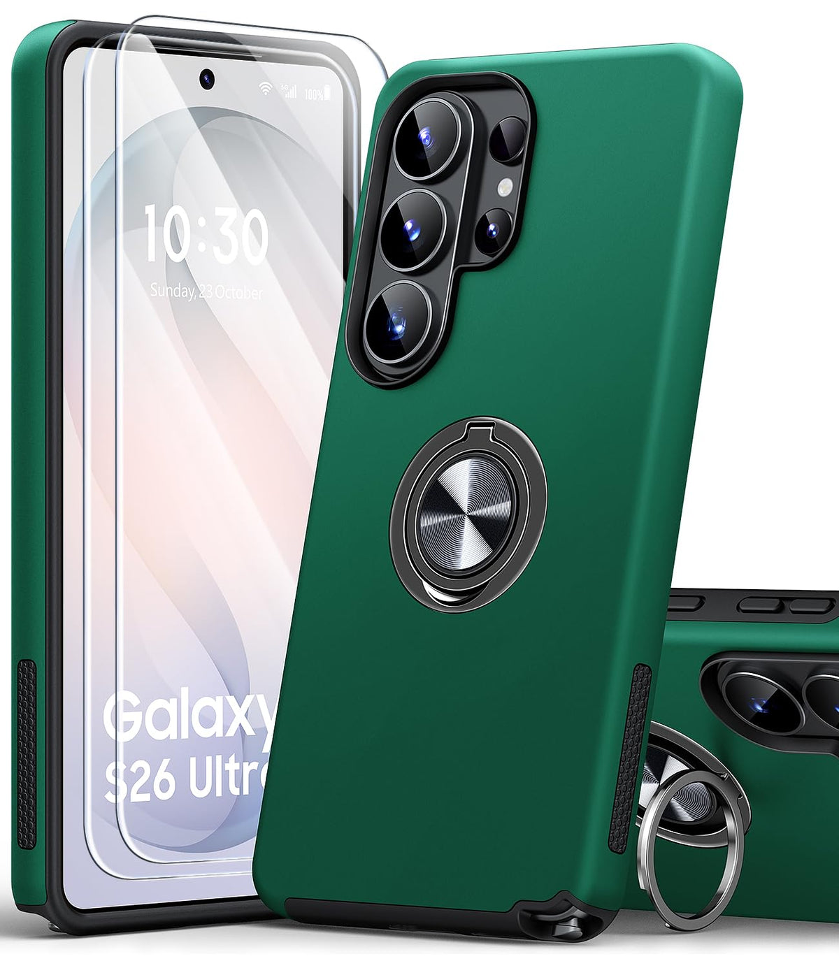 Shockproof phone case for Samsung Galaxy A56 5G, includes two screen protectors.