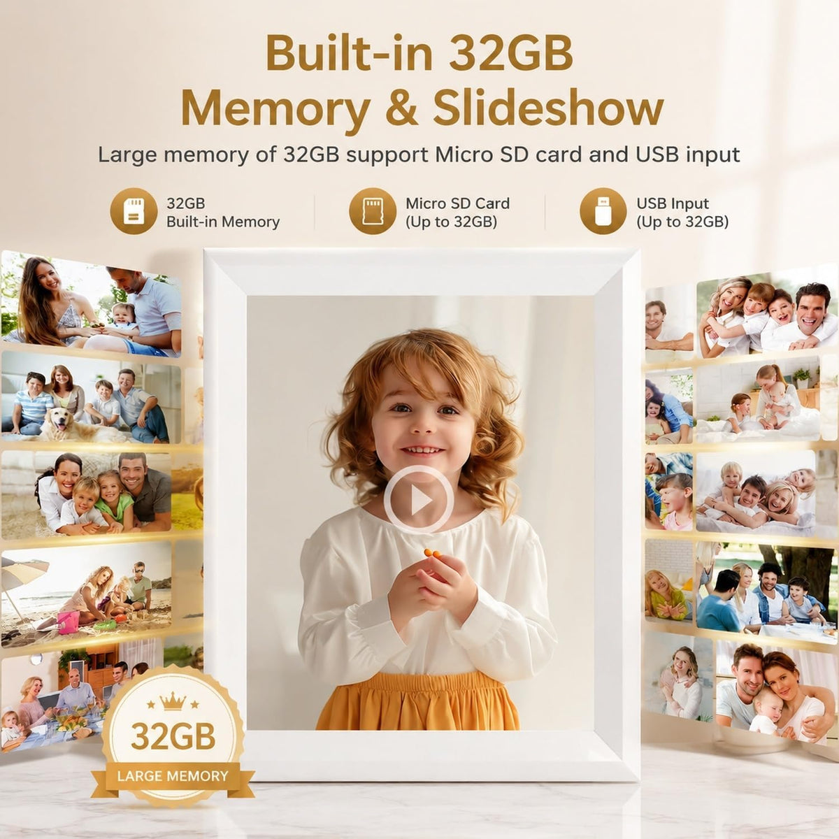 Frameo Digital Photo Frame 10.1 Inch WiFi Digital Picture Frame with 16GB Storage, IPS Touch Screen HD Display, Auto-Rotate, Slideshow, Share Moments via Free APP - Gift for Family and Friends