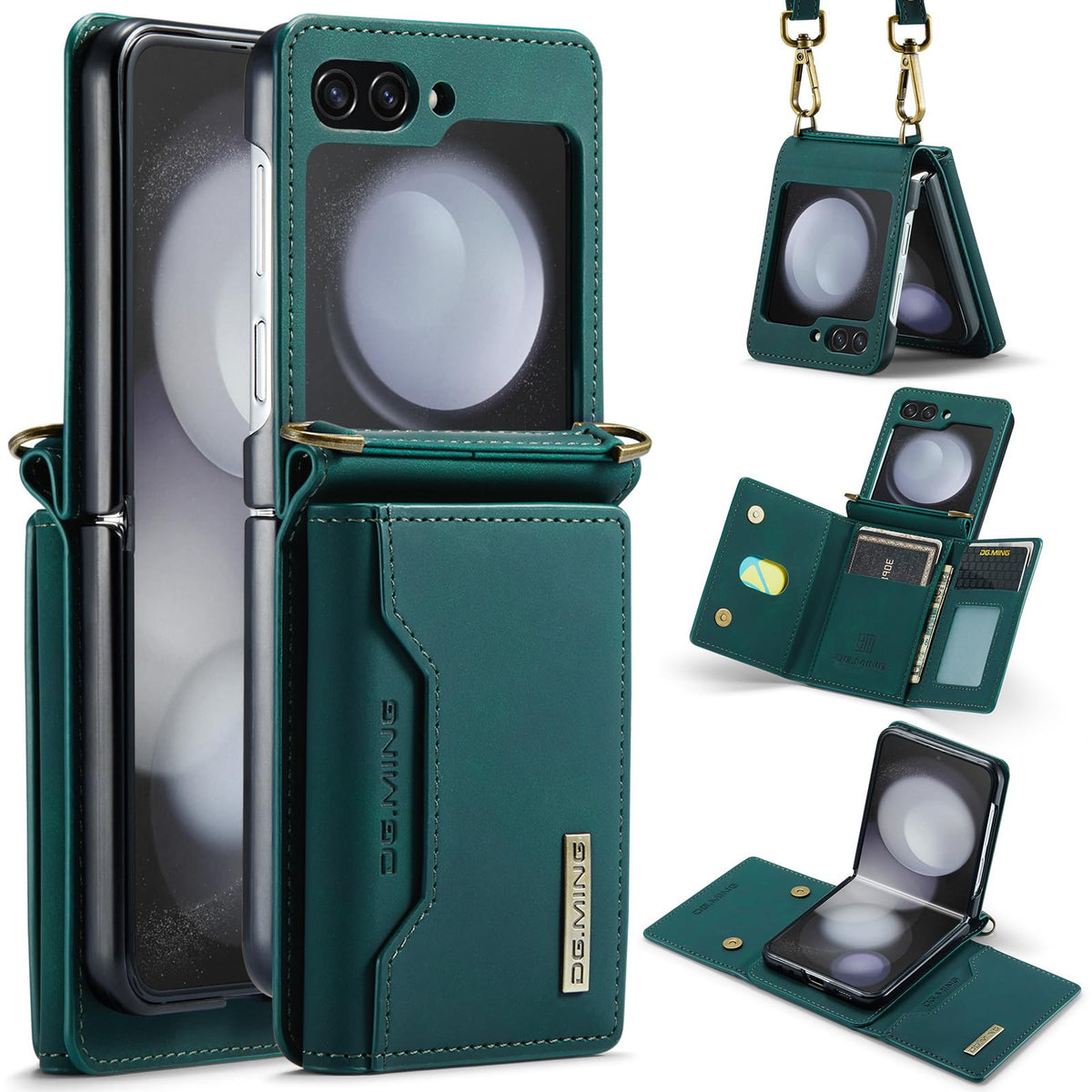 Crossbody wallet style leather phone case for Samsung Galaxy Z Flip 6