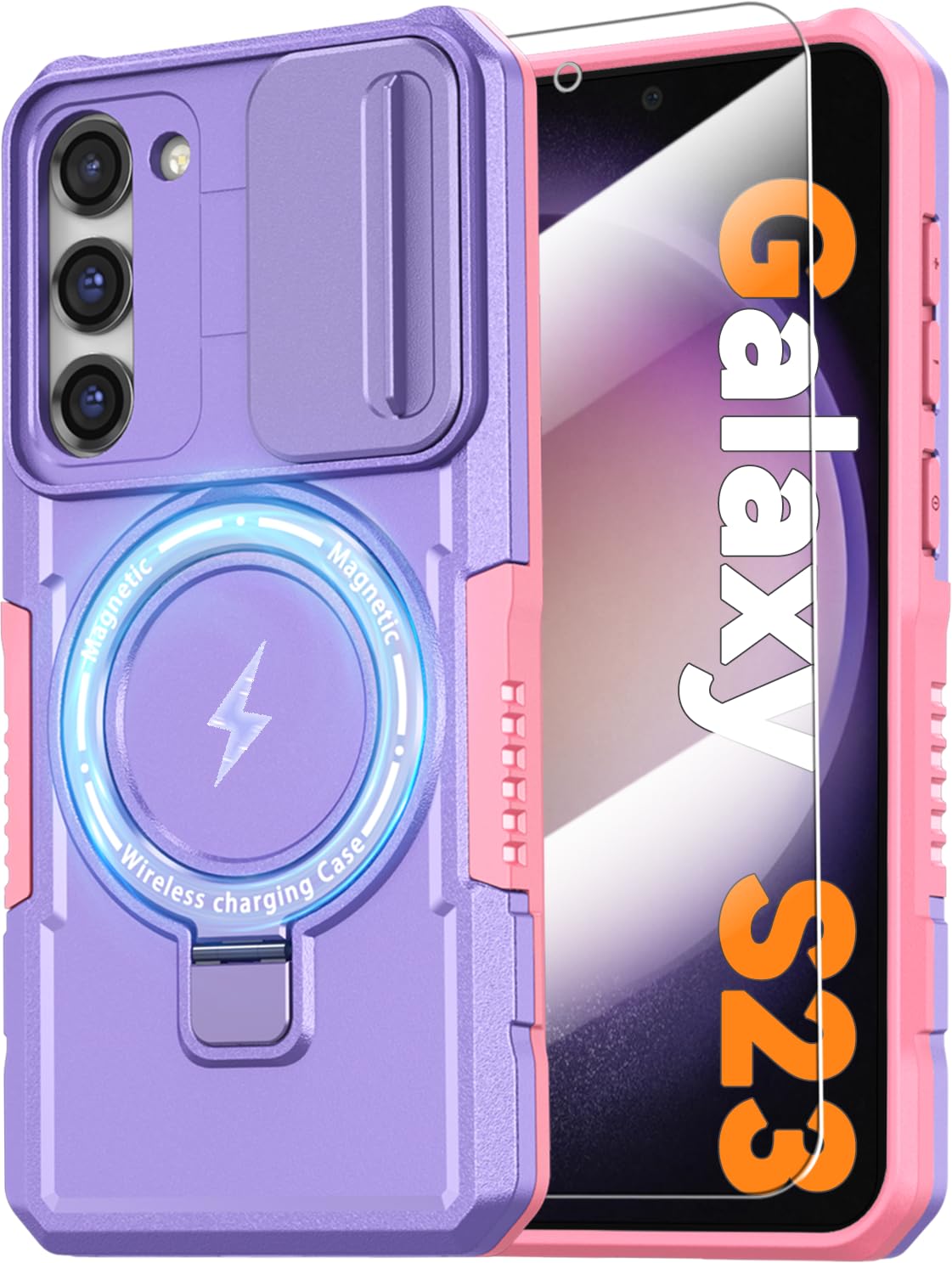 PC+TPU shockproof phone case for Samsung Galaxy S21 FE, includes 2 sc