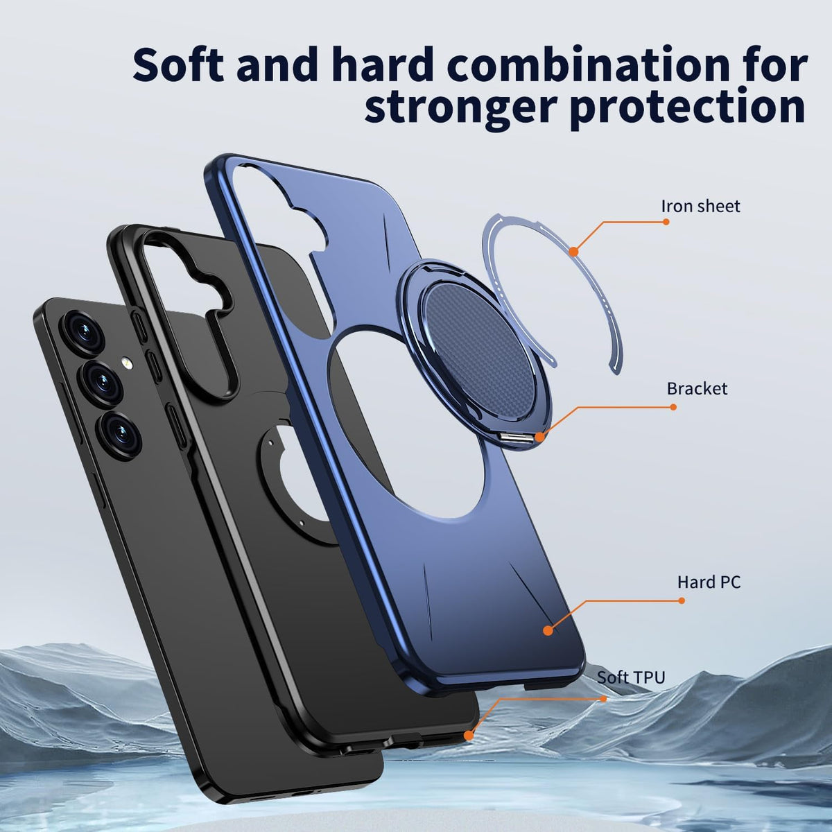 TPU+PC magnetic phone case for Samsung Galaxy S23 FE 5G with screen p