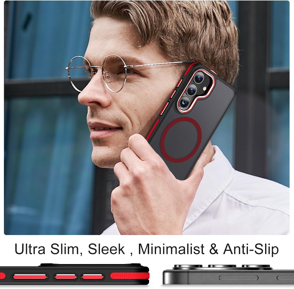 Anti-slip and shockproof phone case for Samsung Galaxy S23, compatible with MagSafe