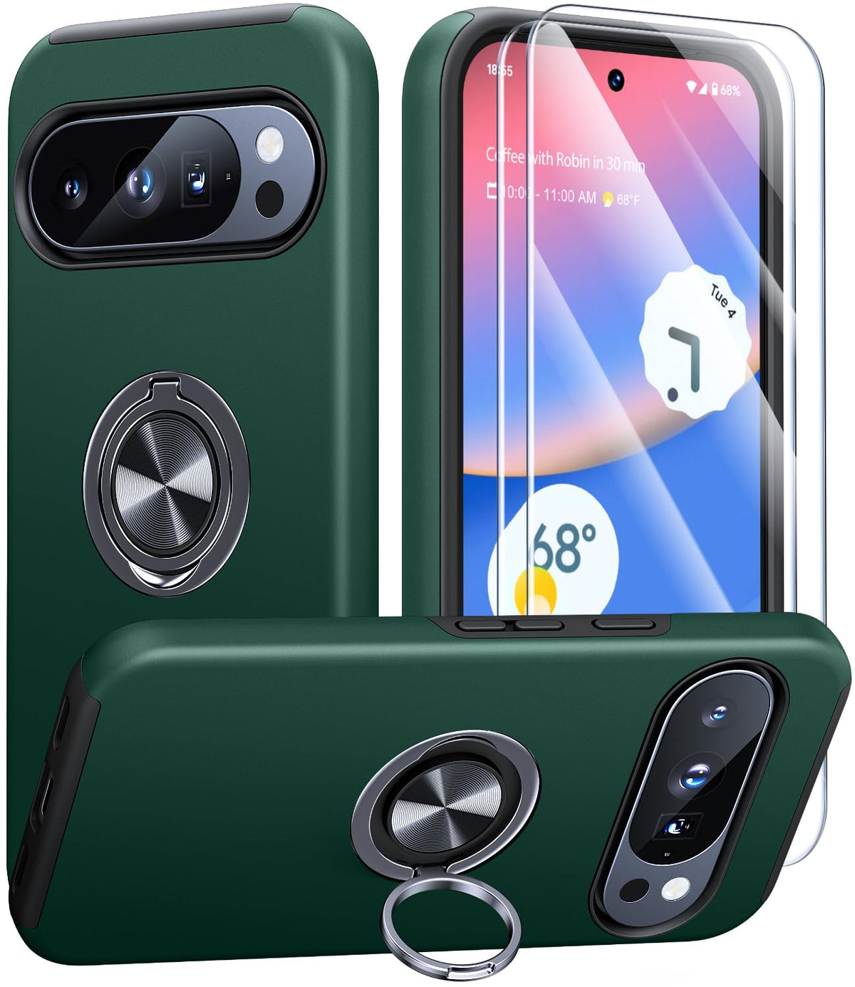 Shockproof phone case for Samsung Galaxy A56 5G, includes two screen protectors.