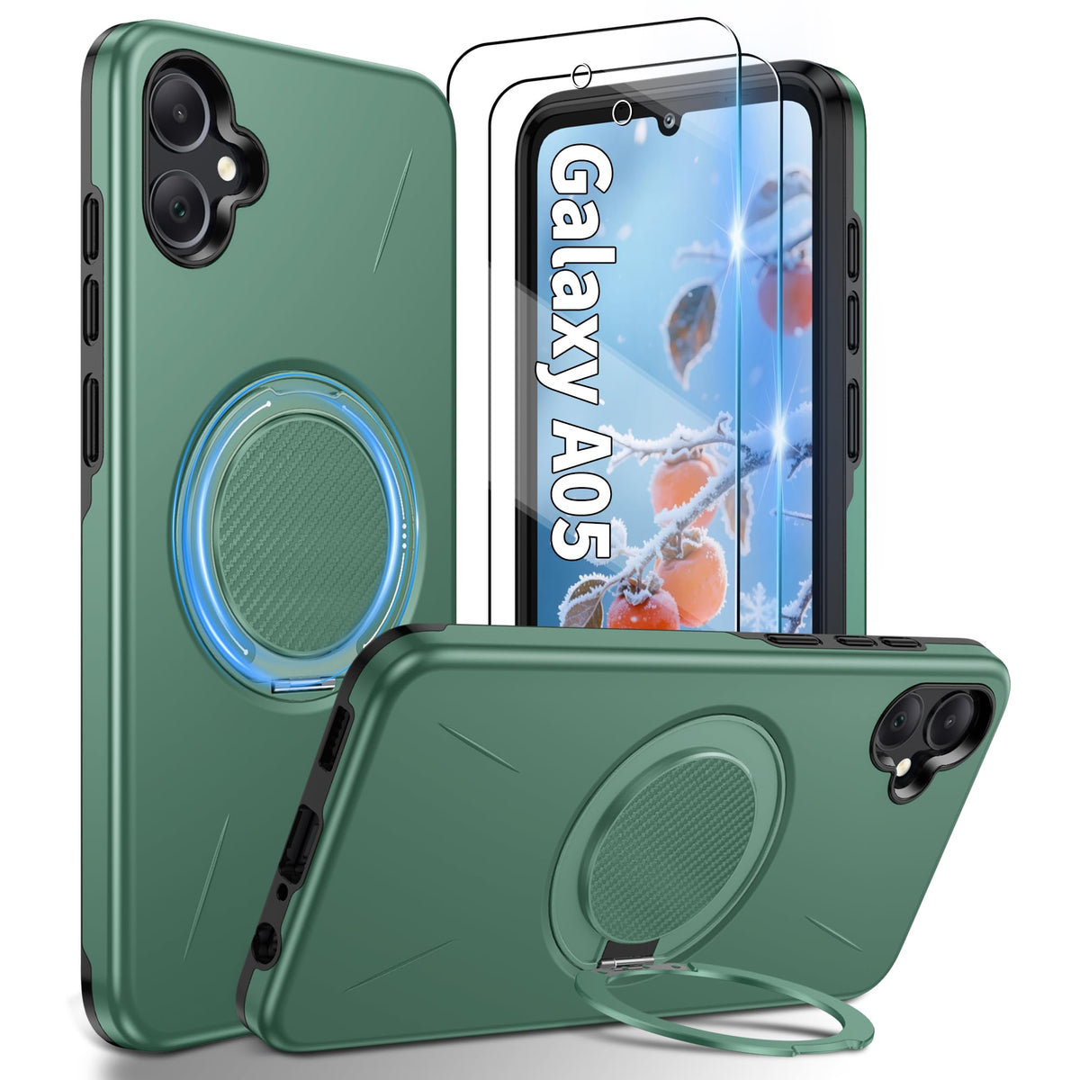 Shockproof phone case for Samsung A16: 2 HD screen protectors