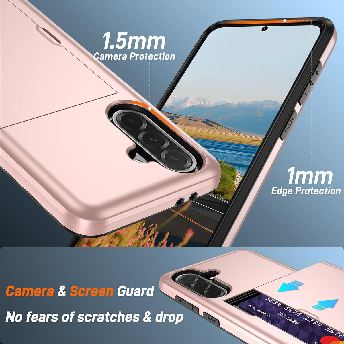PC+silicone phone case with SIM card slot for Samsung Galaxy A56 5G