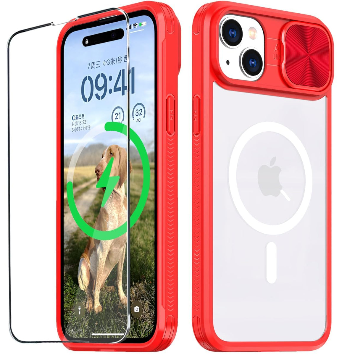 PU+PC MagSafe iPhone 15 Pro Max Case Clear Anti-Yellow with Screen Pr
