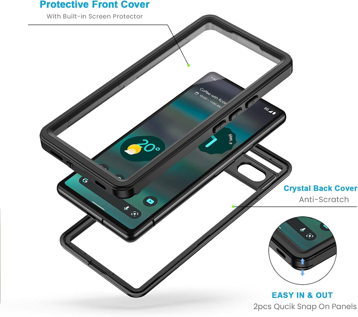 Waterproof and dustproof phone case for Google Pixel 6a