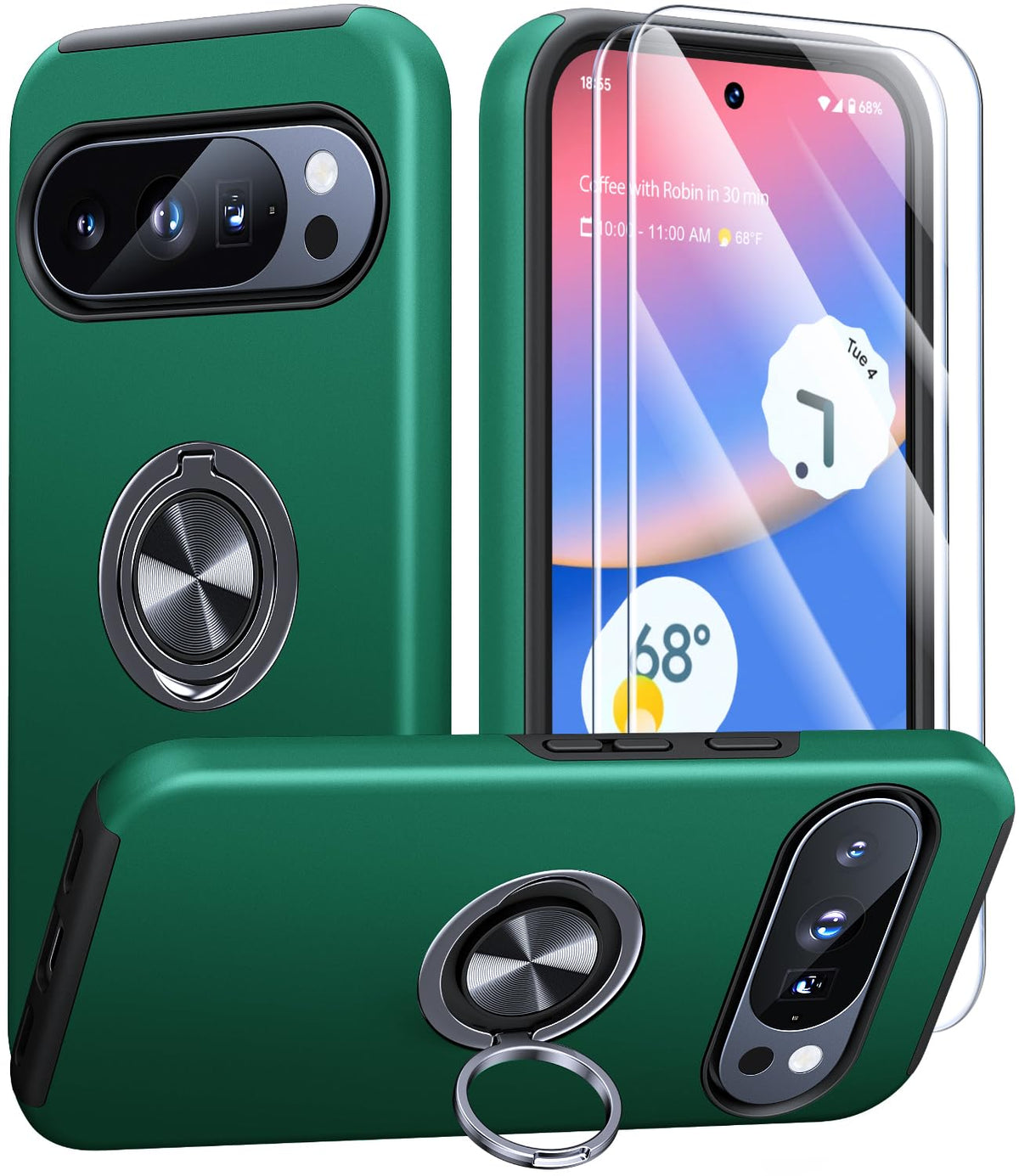 Shockproof phone case for Samsung Galaxy A56 5G, includes two screen protectors.