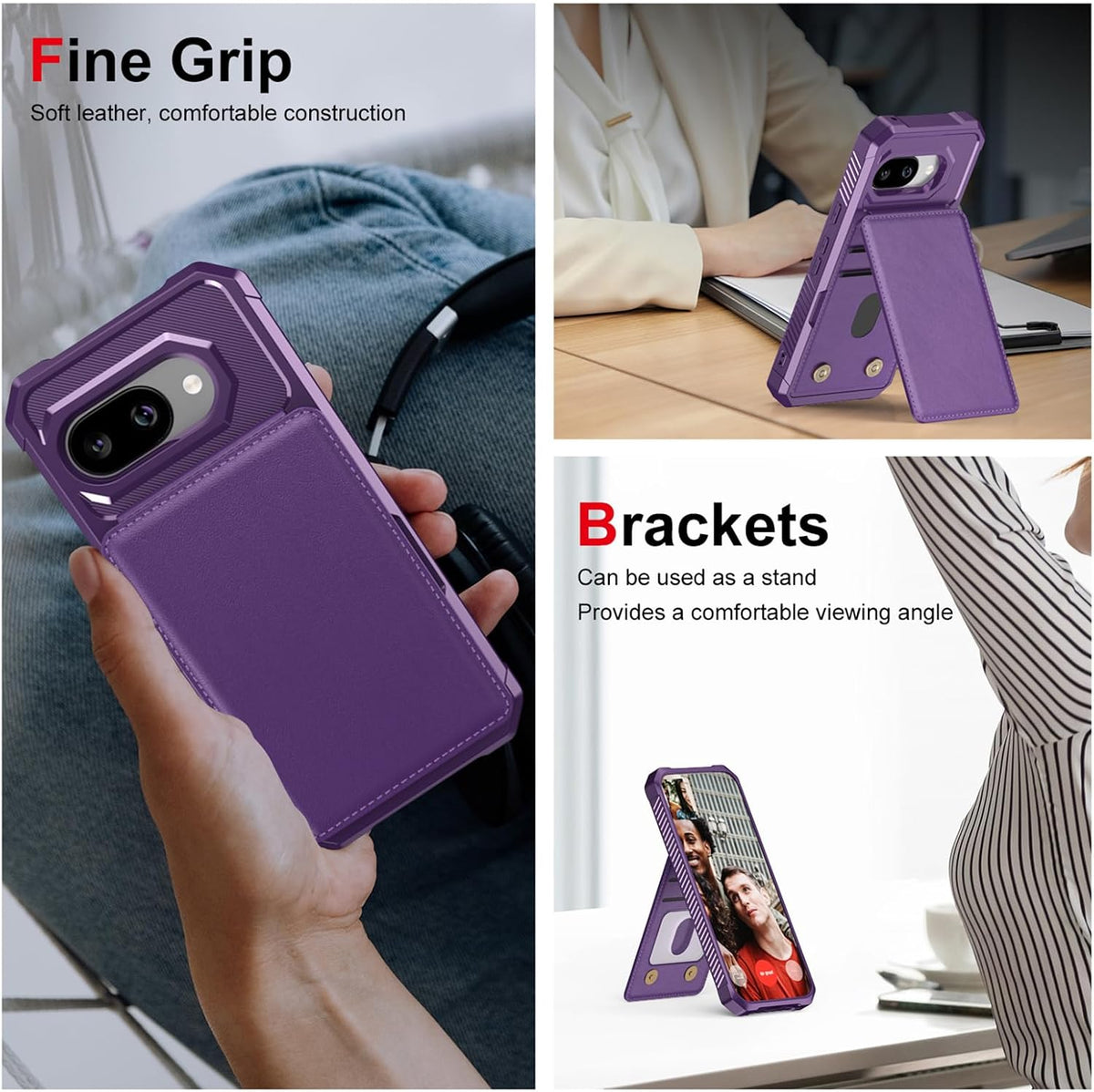 PU+TPU Shockproof Wallet Phone Case for Google Pixel 9a 