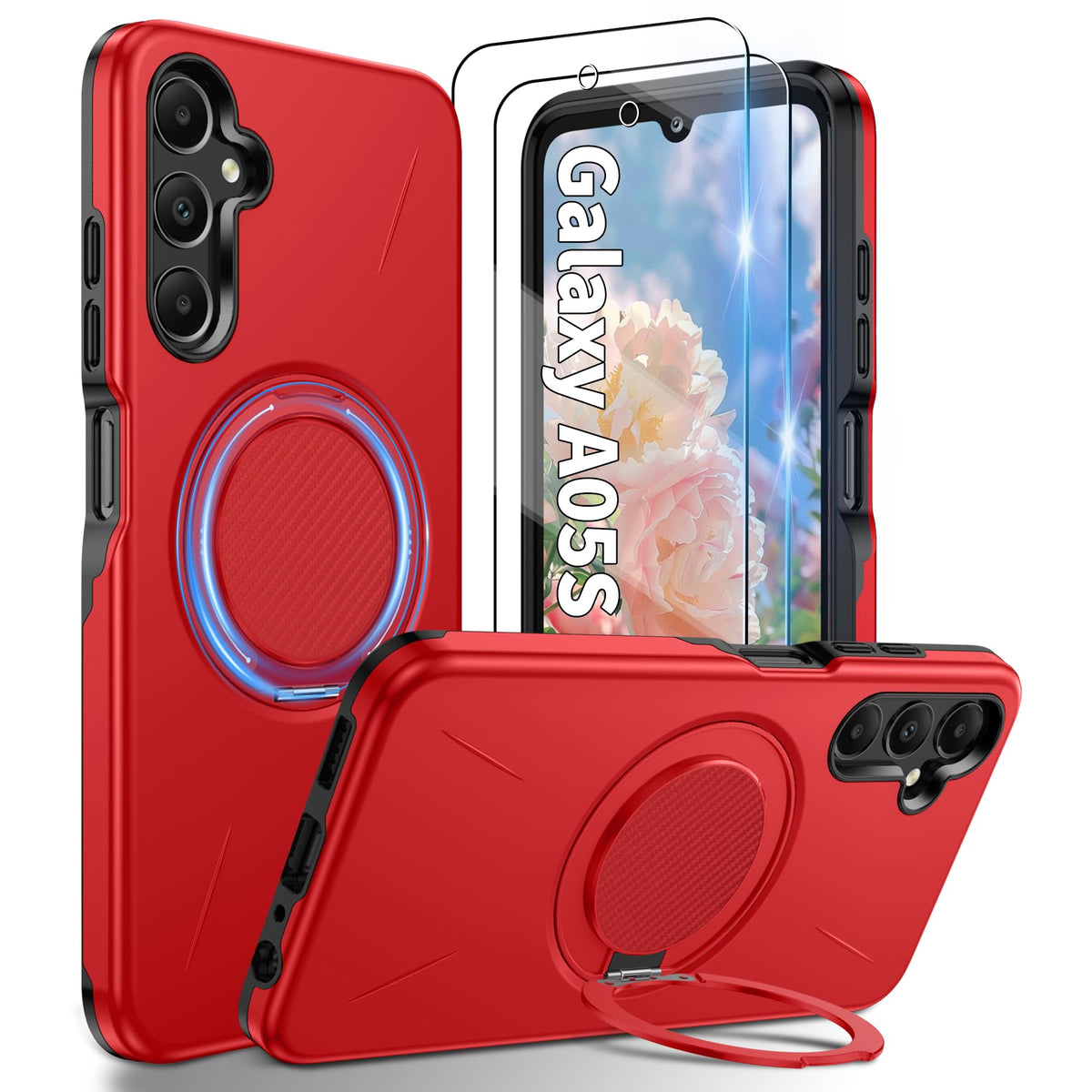 Shockproof phone case for Samsung A16: 2 HD screen protectors
