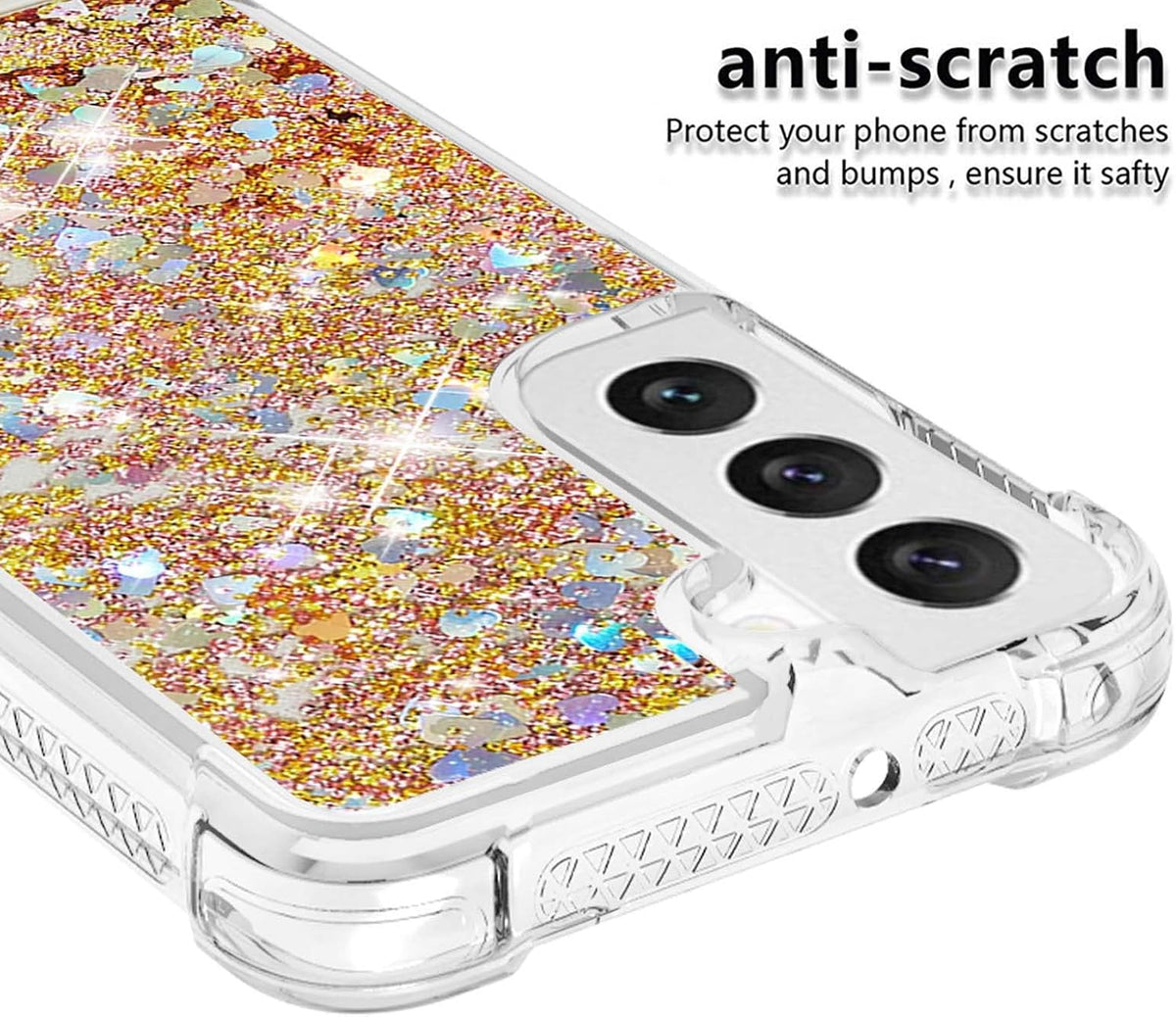 Glitter Transparent TPU Phone Case For Samsung Galaxy S23 Plus 