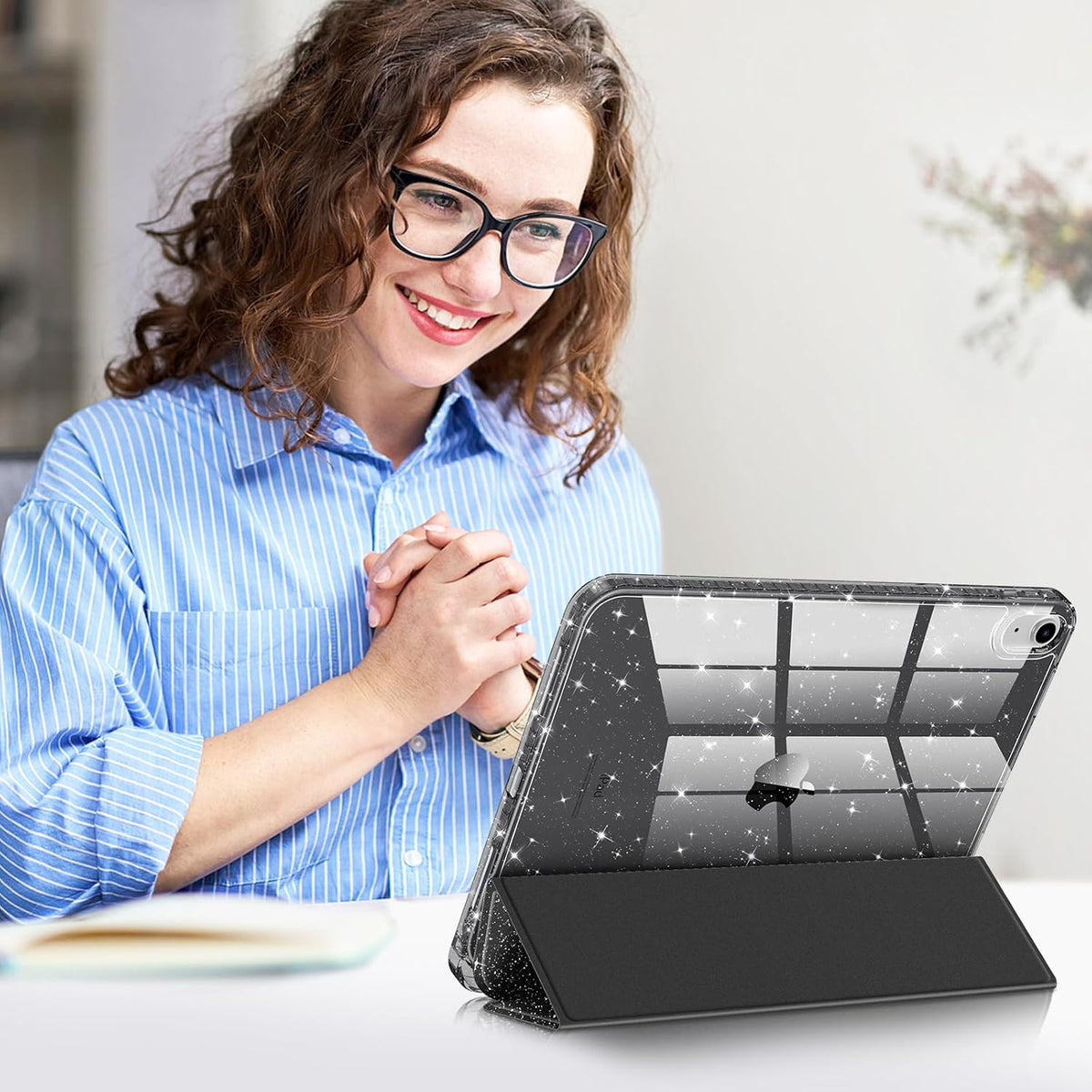 Glitter transparent protective case for iPad 11 and iPad 10 (11/10.9-inch)