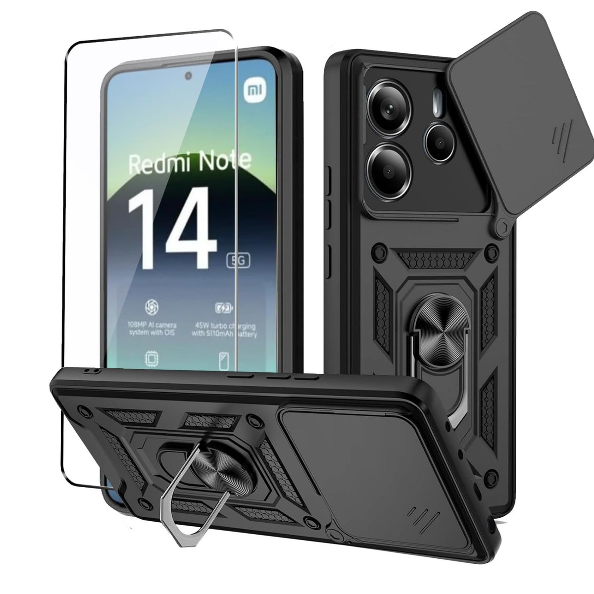 TPU+PC shockproof phone case for Redmi Note 15 Pro 5G with screen pro
