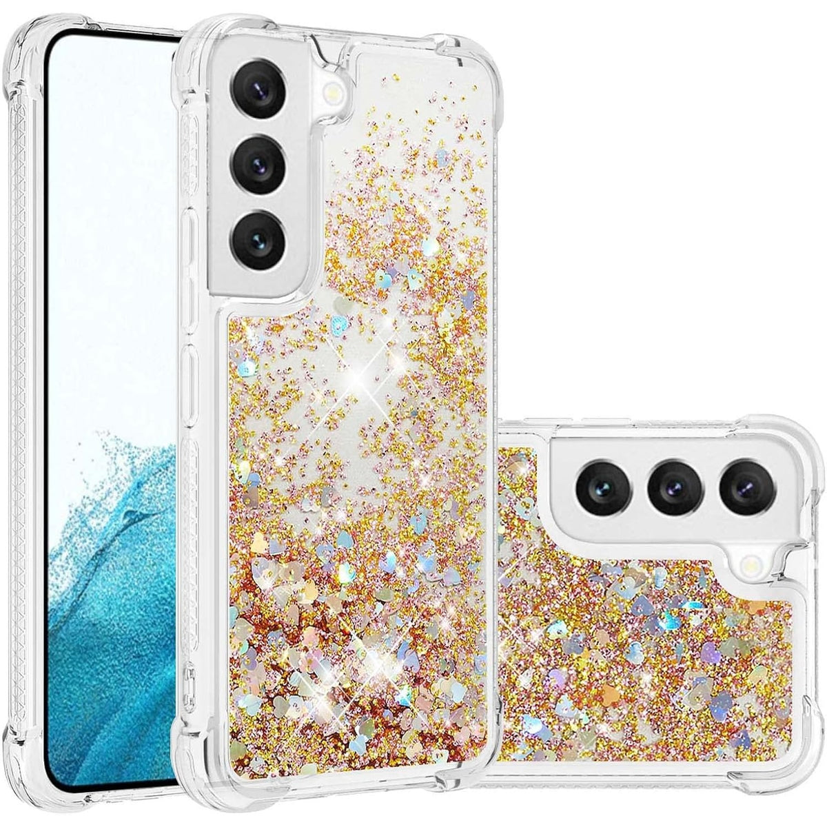 Glitter Transparent TPU Phone Case For Samsung Galaxy S23 Plus 