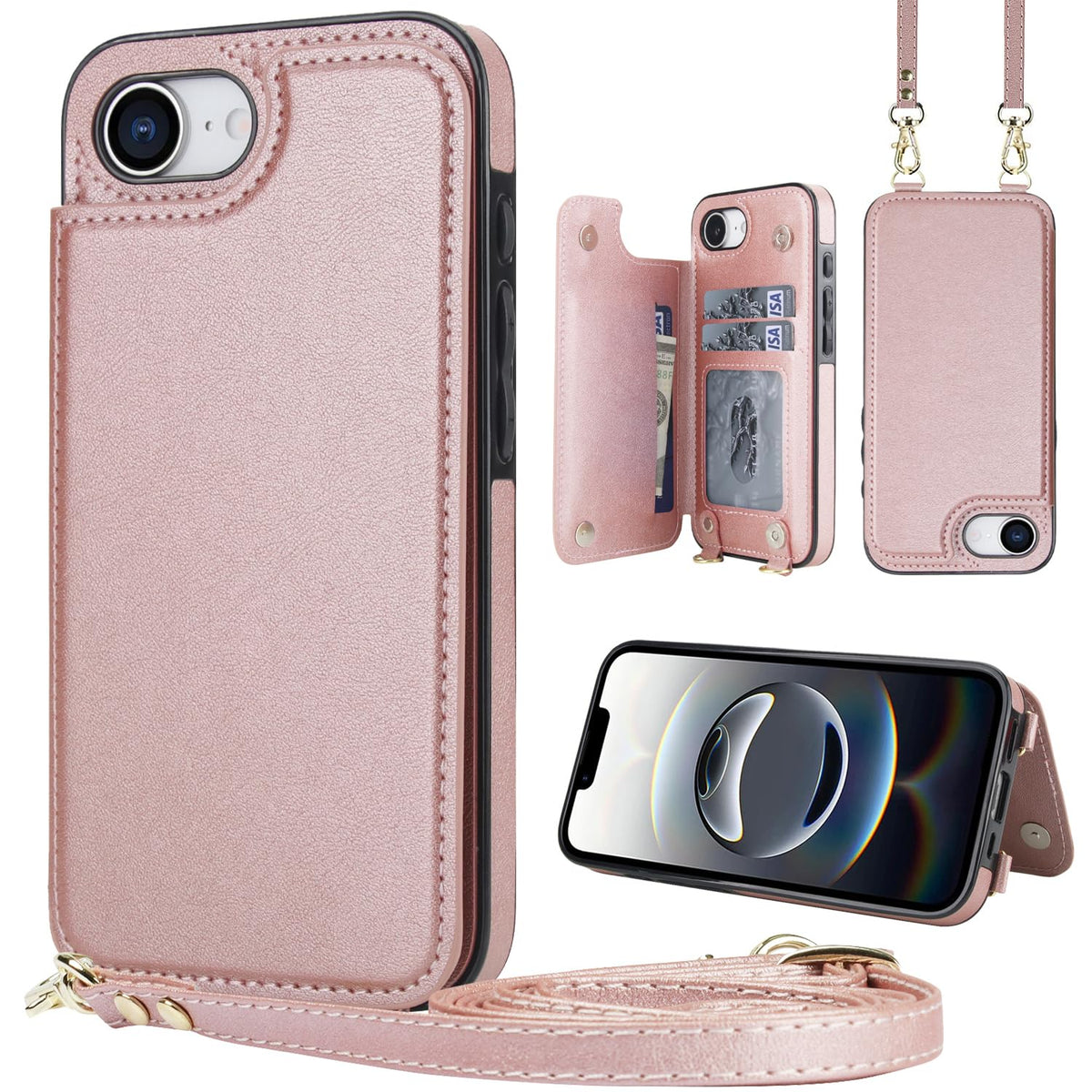 Wallet PU Leather Phone Case for iPhone 17 Pro RFID Blocking 