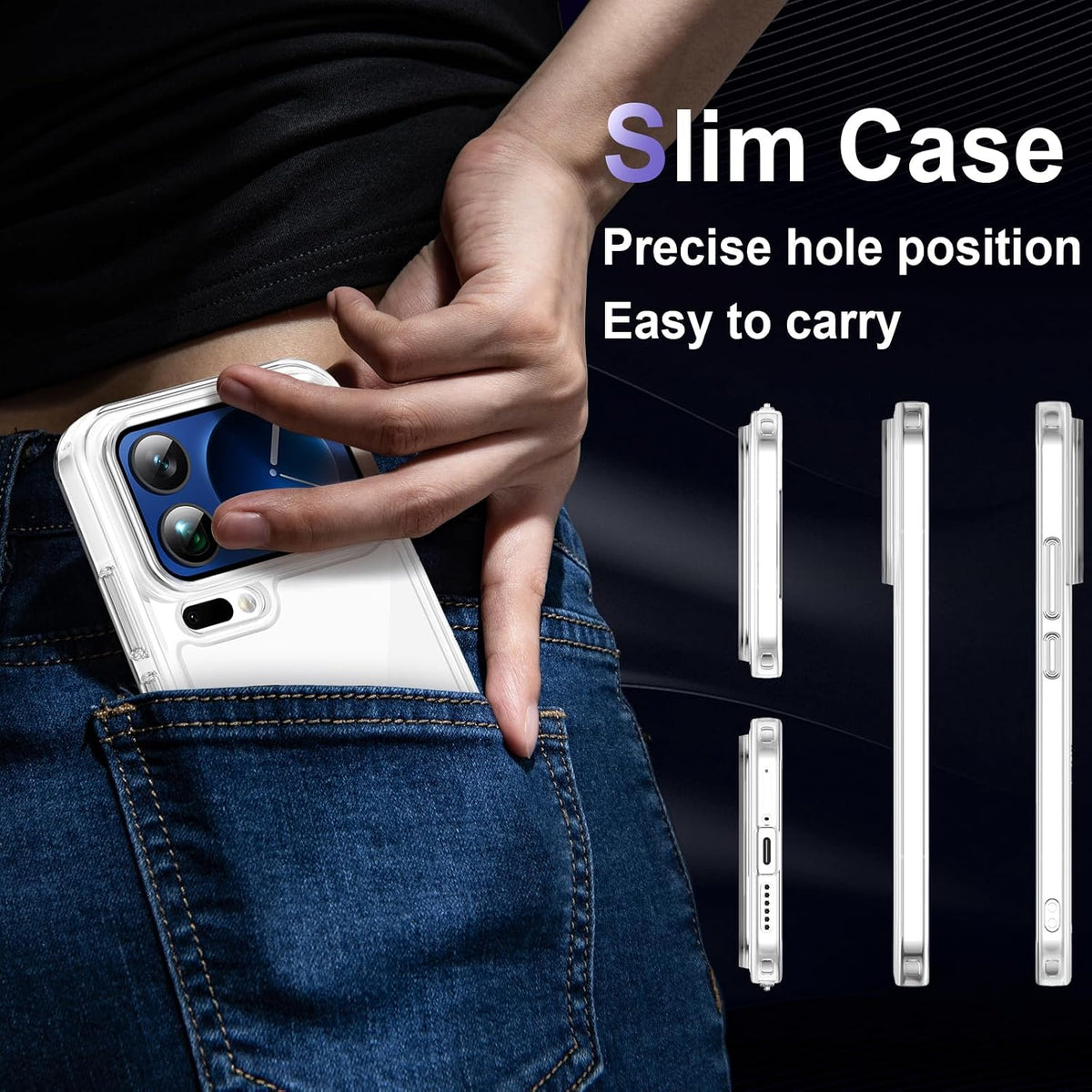 Military-grade drop-proof transparent phone case for Xiaomi 17 Pro Max