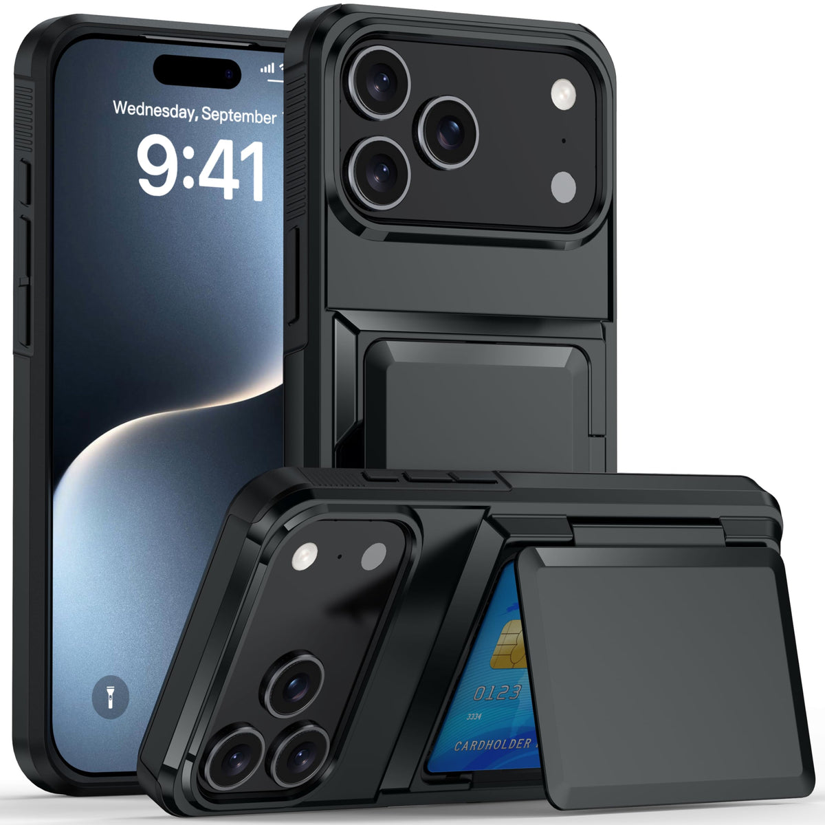 Wallet-style Shockproof phone case with card slot for iPhone 17 Pro