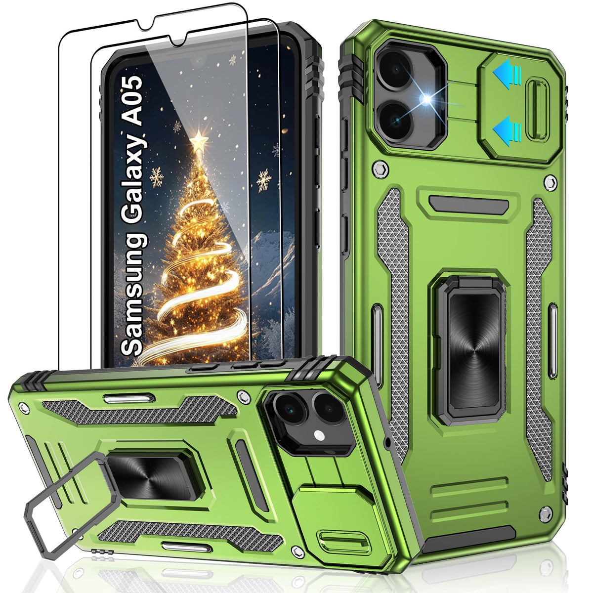 Shockproof phone case for Samsung A26 5G with 2 screen protectors