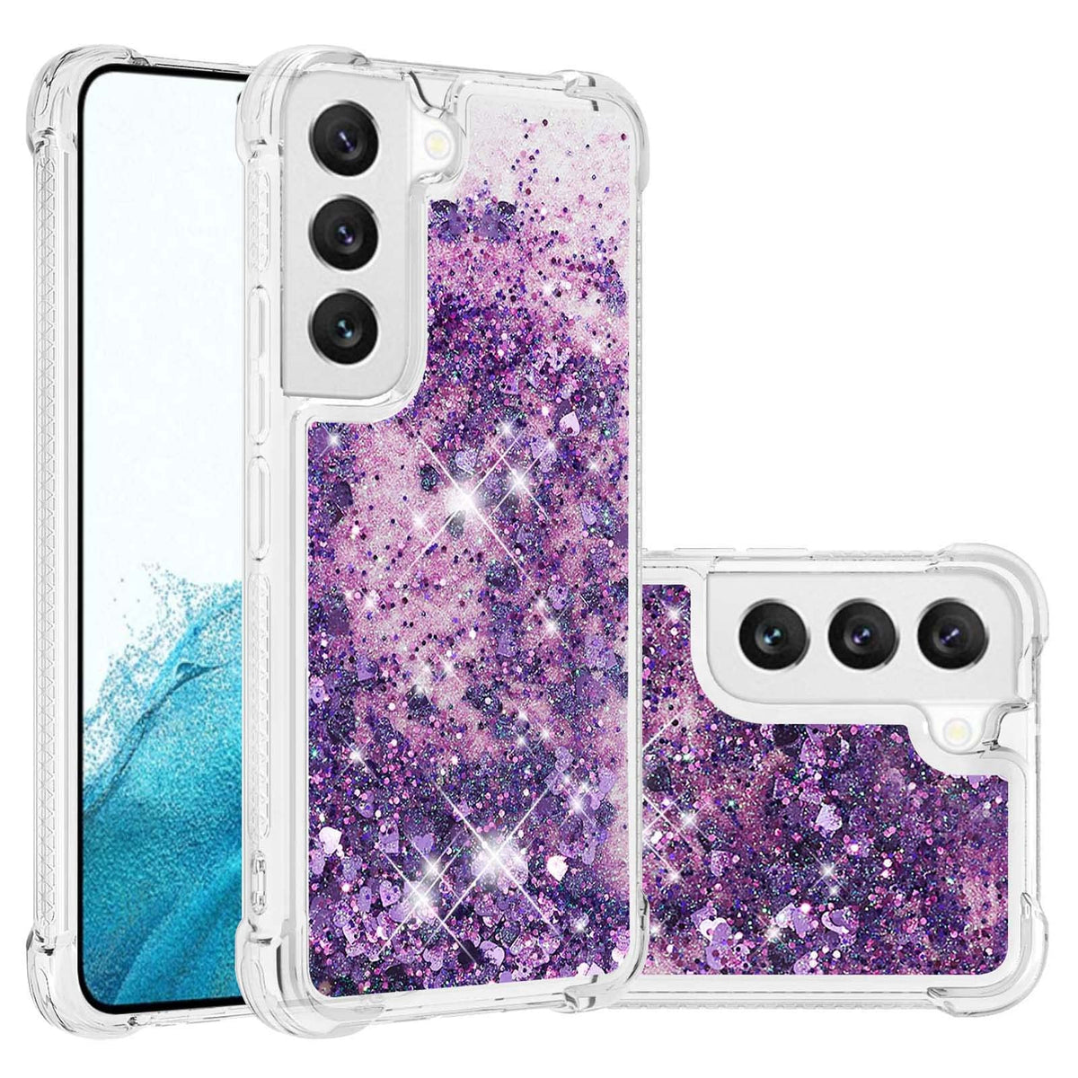 Glitter Transparent TPU Phone Case For Samsung Galaxy S23 Plus 
