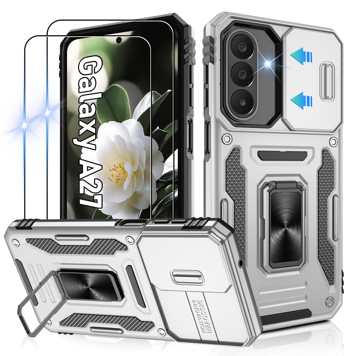 Shockproof phone case for Samsung A26 5G with 2 screen protectors