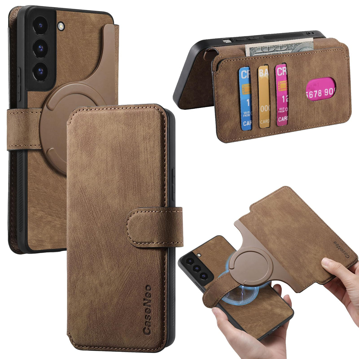 MagSafe Shockproof RFID Wallet Phone Case for Samsung Galaxy S24 Plus