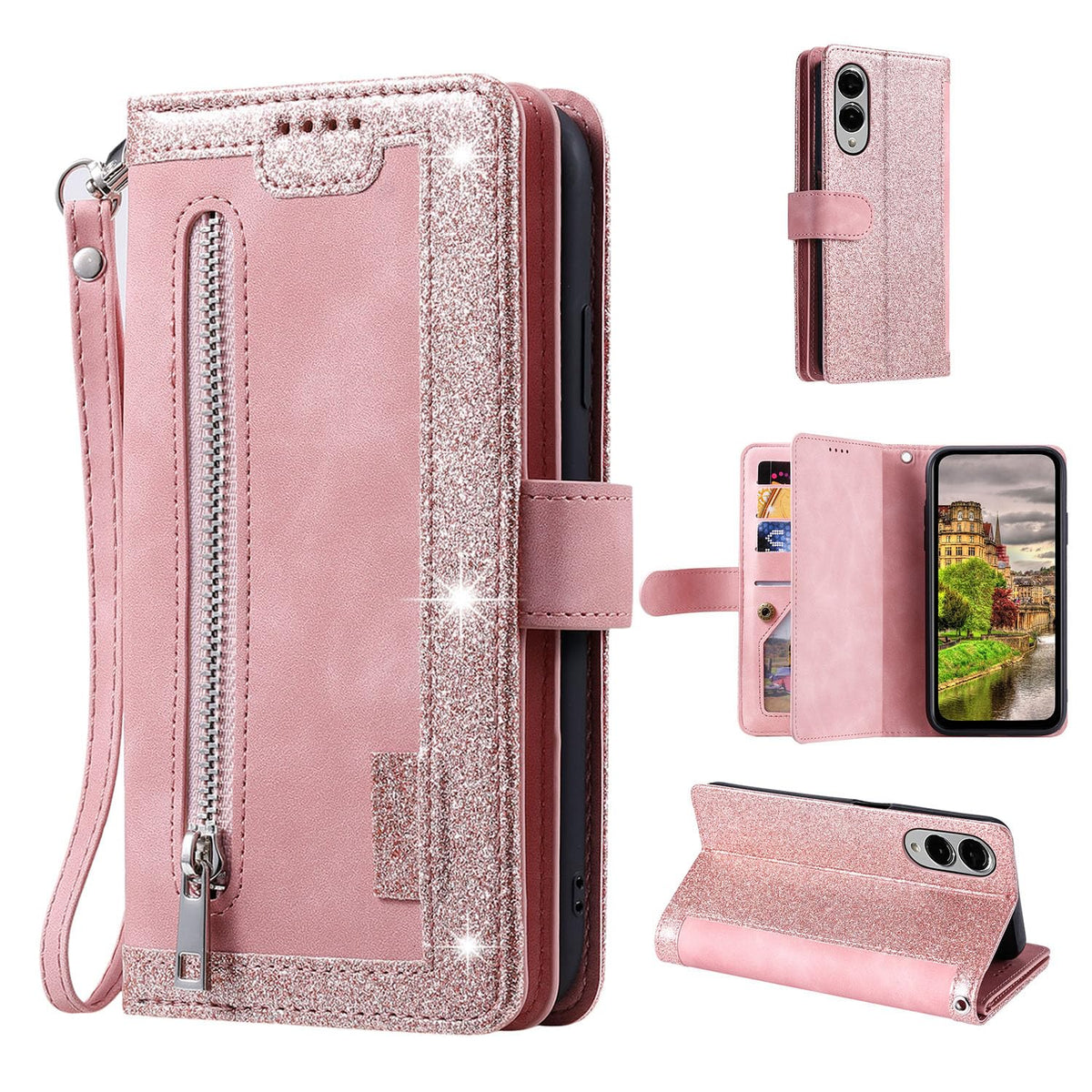 Wallet-style leather phone case for Samsung Galaxy S26 Ultra, retro style