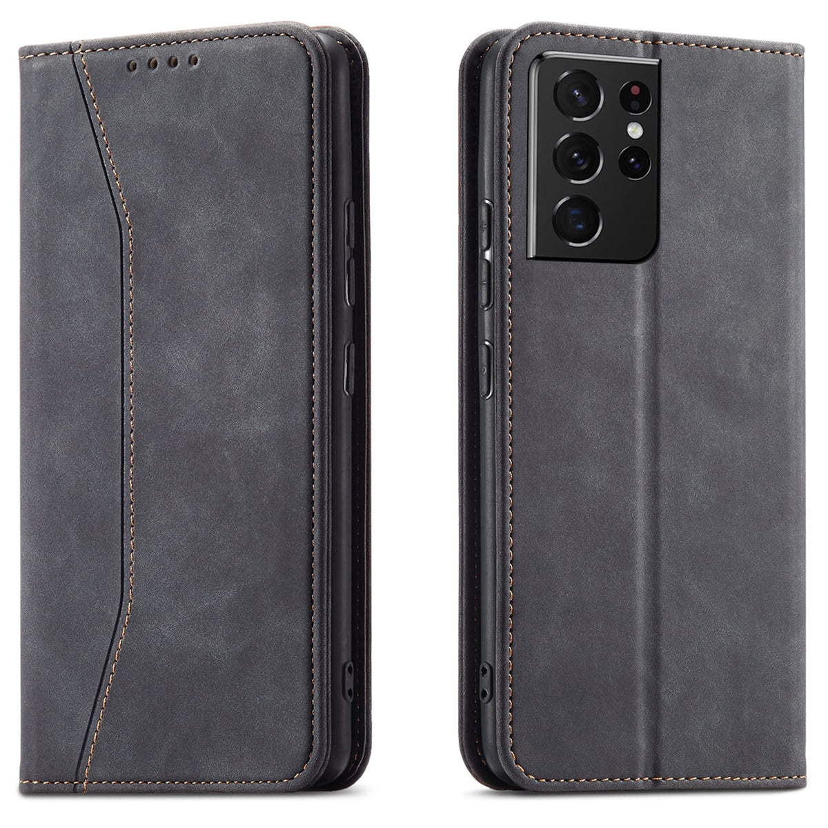 Magnetic genuine leather phone case for Samsung Galaxy S6