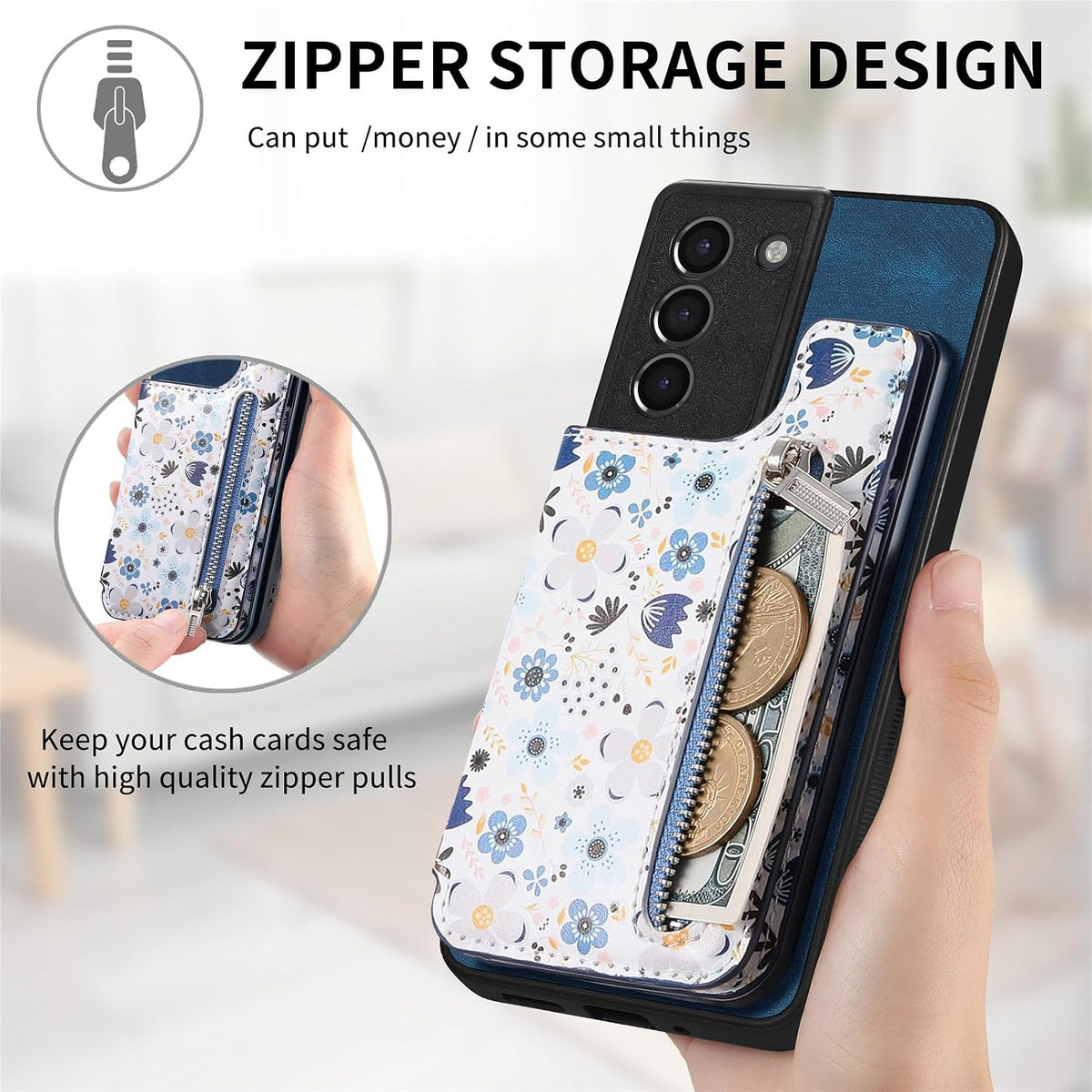 TPU+PC leather phone case, suitable for Samsung Galaxy S21 5G screen 