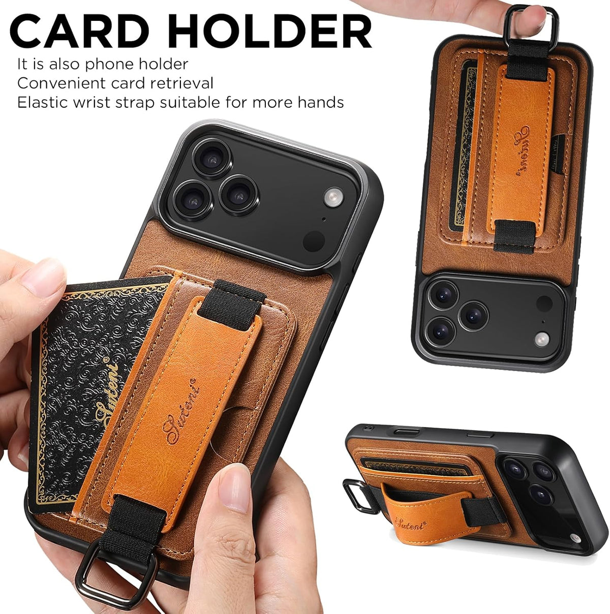 PU leather phone case with card slot for iPhone 17 Pro Max