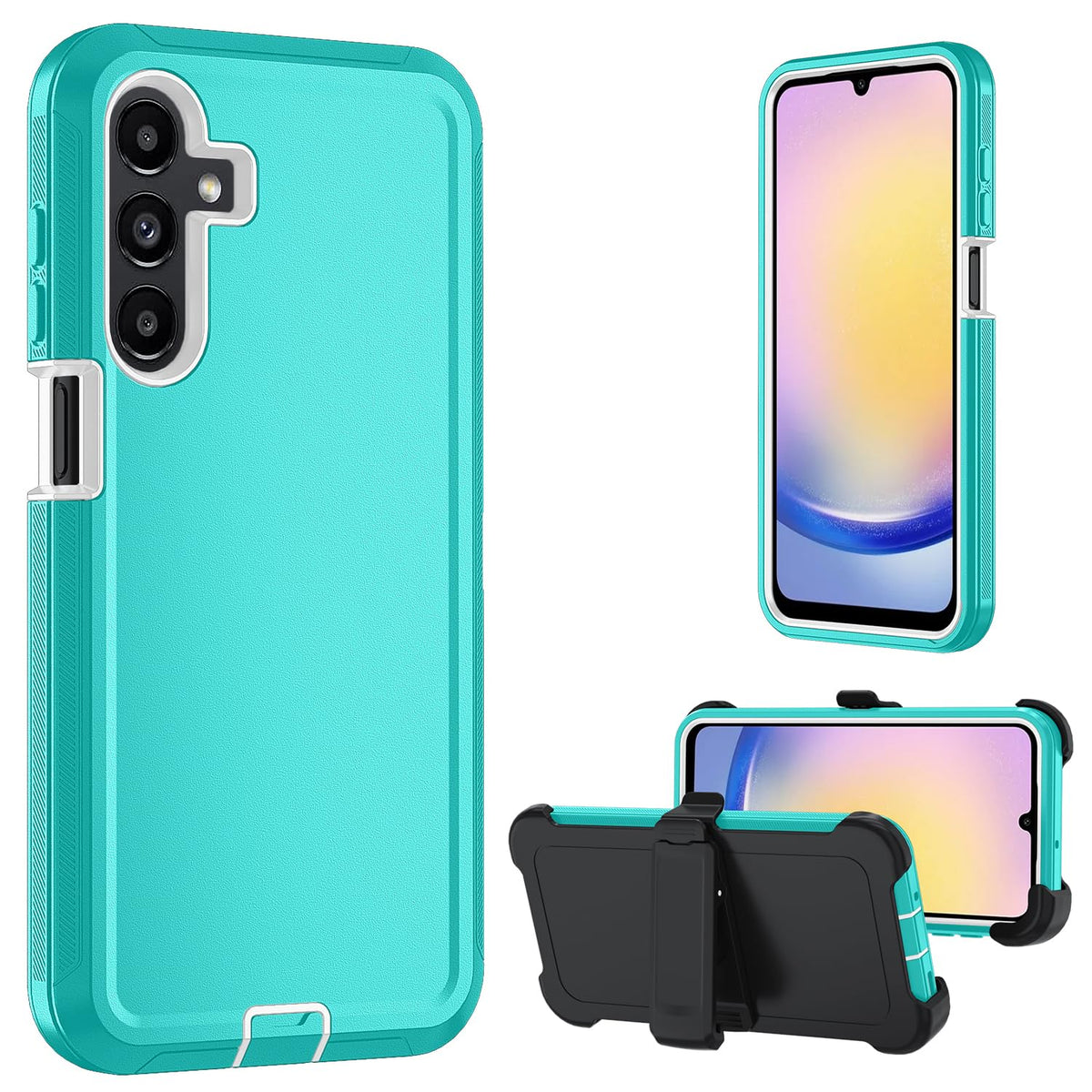Shock-proof protective case for Samsung Galaxy A17 5G with tempered glass screen protector.