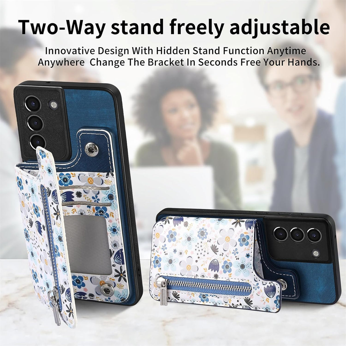 TPU+PC leather phone case, suitable for Samsung Galaxy S21 5G screen 