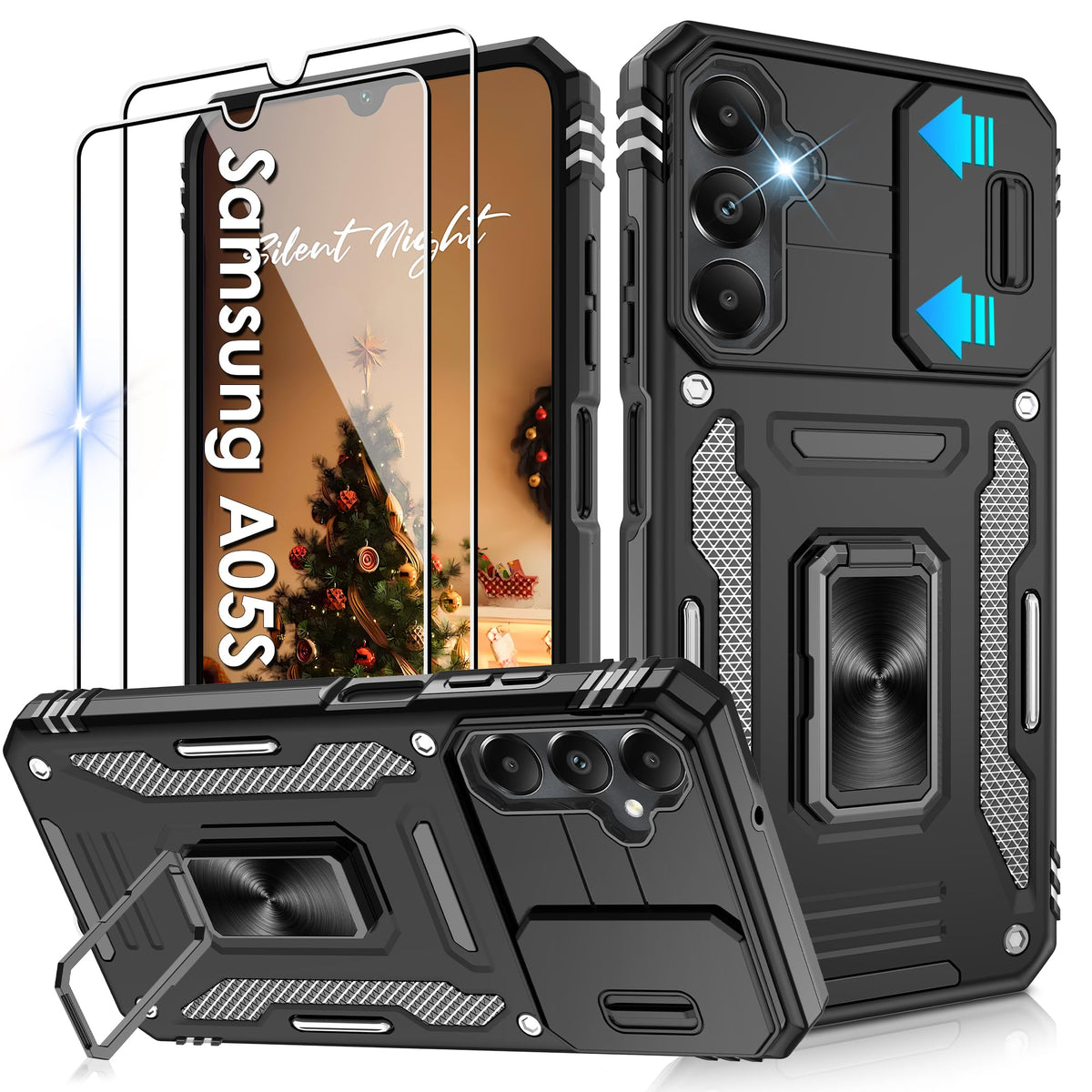 Shockproof phone case for Samsung A26 5G with 2 screen protectors