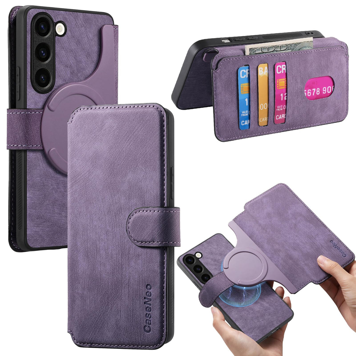 MagSafe Shockproof RFID Wallet Phone Case for Samsung Galaxy S24 Plus