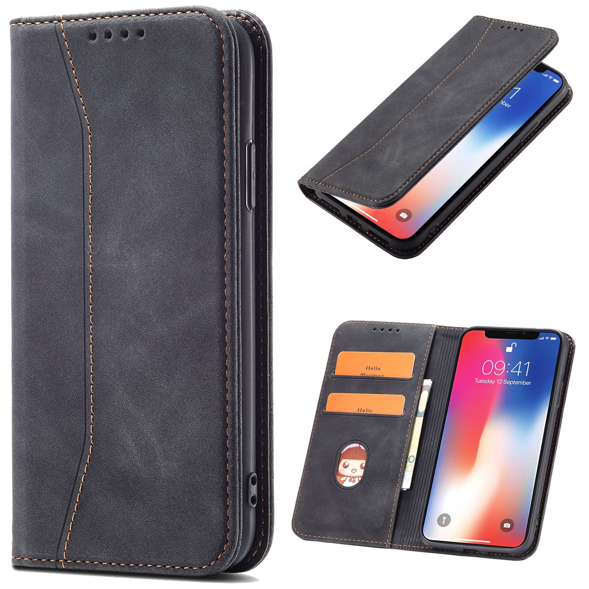 Magnetic genuine leather phone case for Samsung Galaxy S6