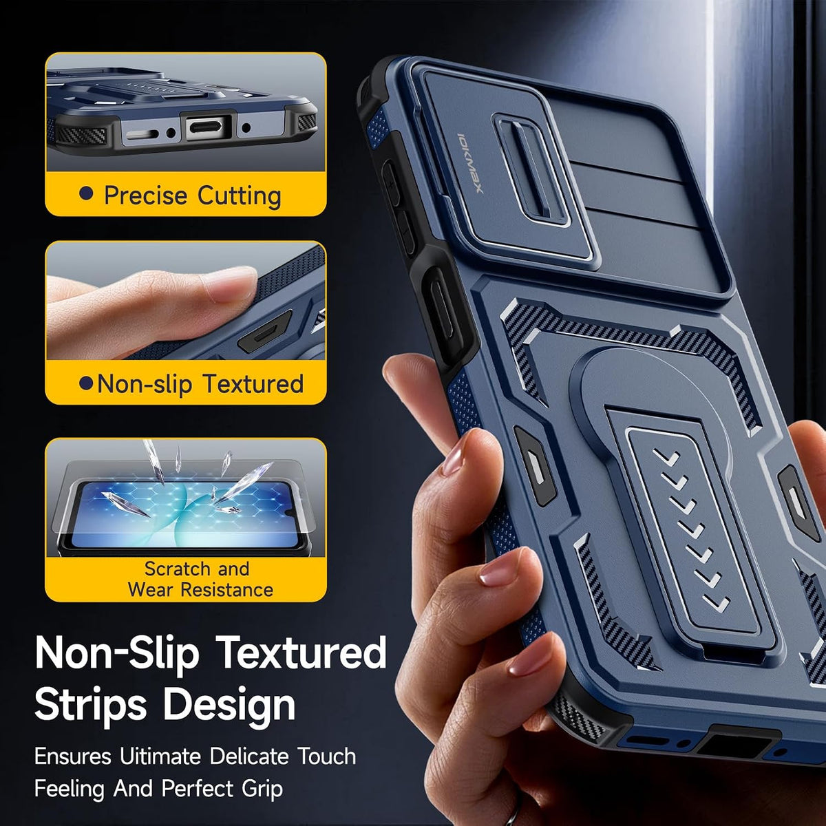 Shockproof phone case for Samsung Galaxy A17/A16/A26-4G/5G, includes 2 screen protectors.
