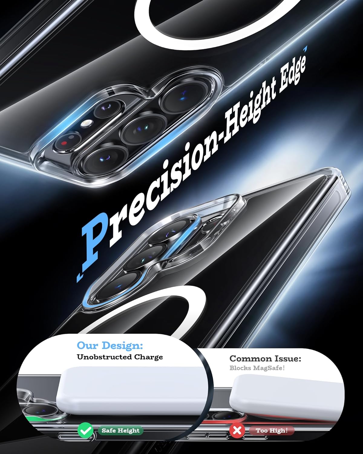 Magnetic shockproof phone case for  with built-in phone stand