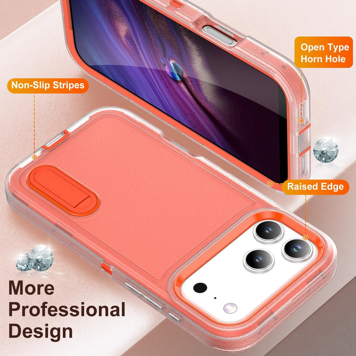 Shockproof Kickstand phone case for iPhone 17 Pro Max