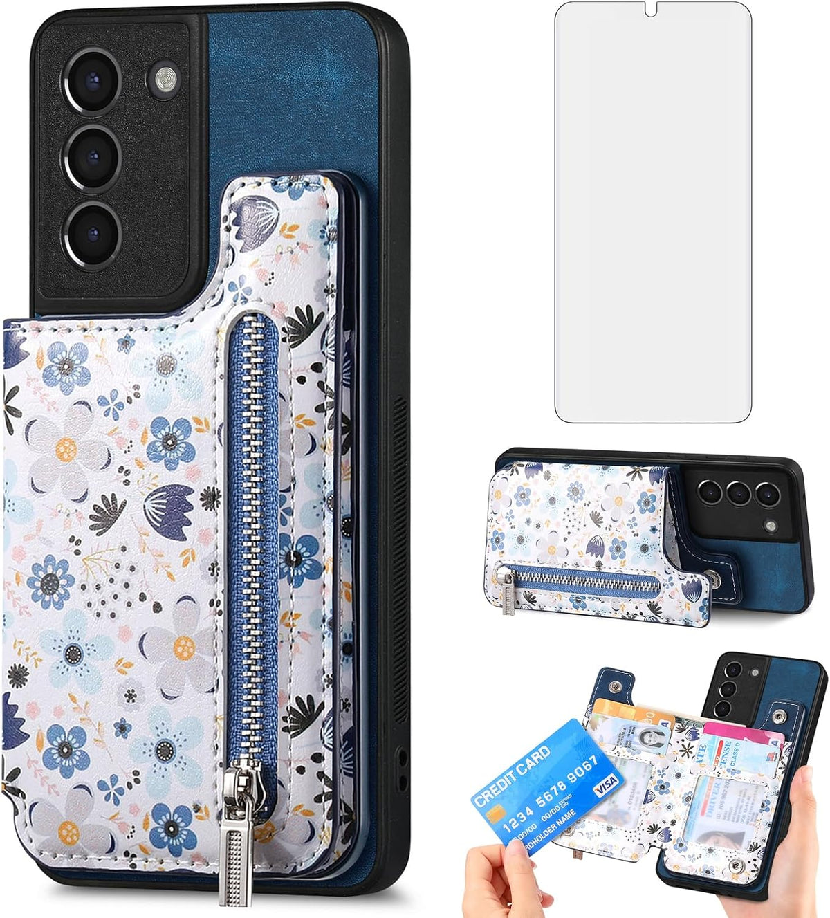 TPU+PC leather phone case, suitable for Samsung Galaxy S21 5G screen 