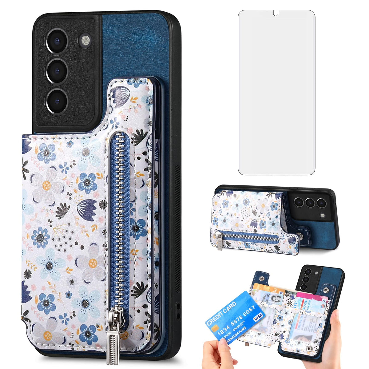 TPU+PC leather phone case, suitable for Samsung Galaxy S21 5G screen 
