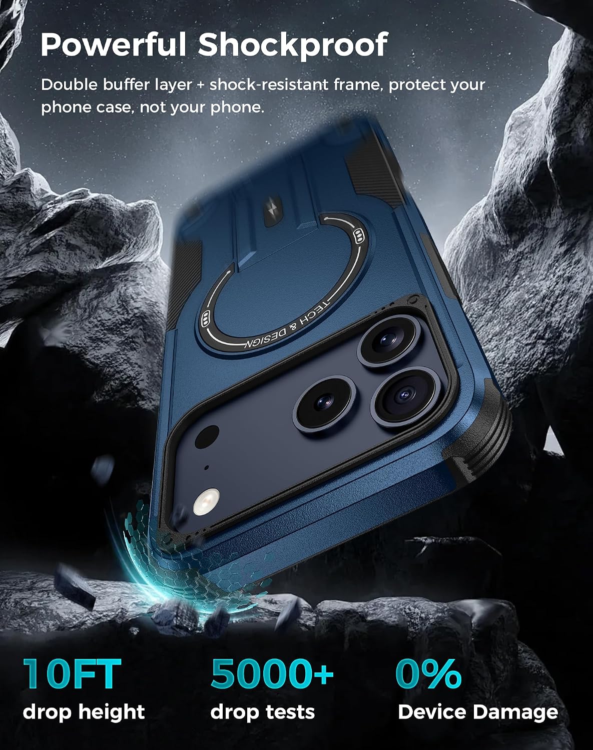 MagSafe Phone Case with Stand for iPhone 17 Pro Max, Anti-Peep & Lens Protector