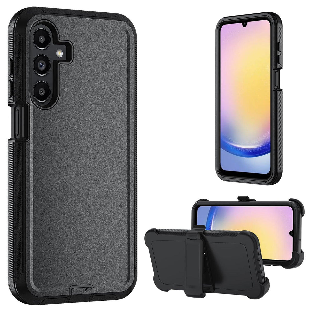 Shock-proof protective case for Samsung Galaxy A17 5G with tempered glass screen protector.