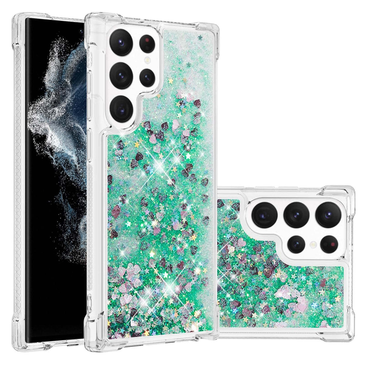 Glitter Transparent TPU Phone Case For Samsung Galaxy S23 Plus 