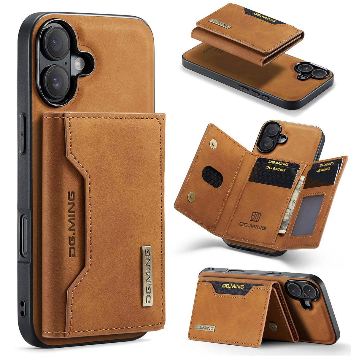 Leather phone case with card slot for iPhone 17 Pro Max