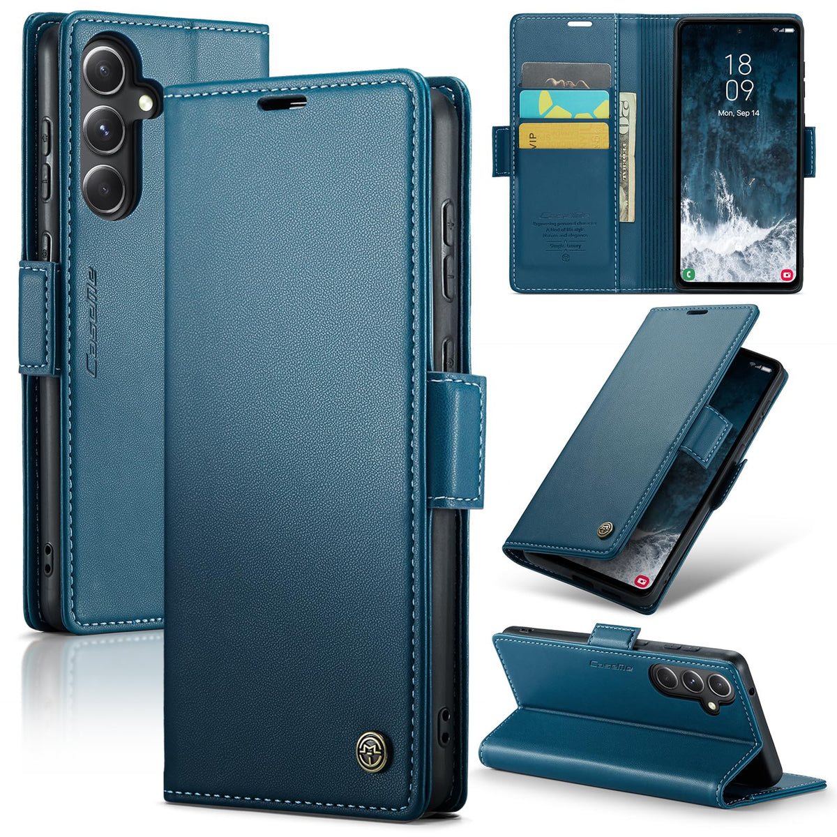Leather Phone Case for Samsung Galaxy S23 Ultra,  Kickstand Phone Cover