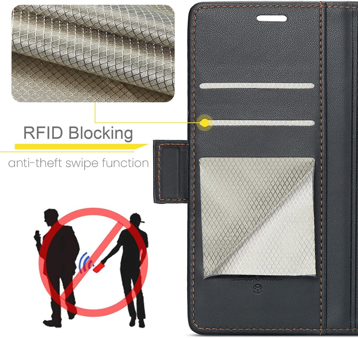 Leather Phone Case for Samsung Galaxy S23 Ultra,  Kickstand Phone Cover