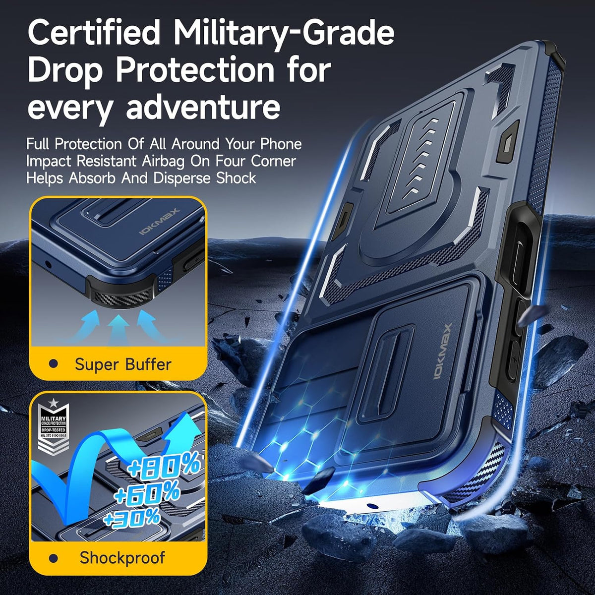 Shockproof phone case for Samsung Galaxy A17/A16/A26-4G/5G, includes 2 screen protectors.
