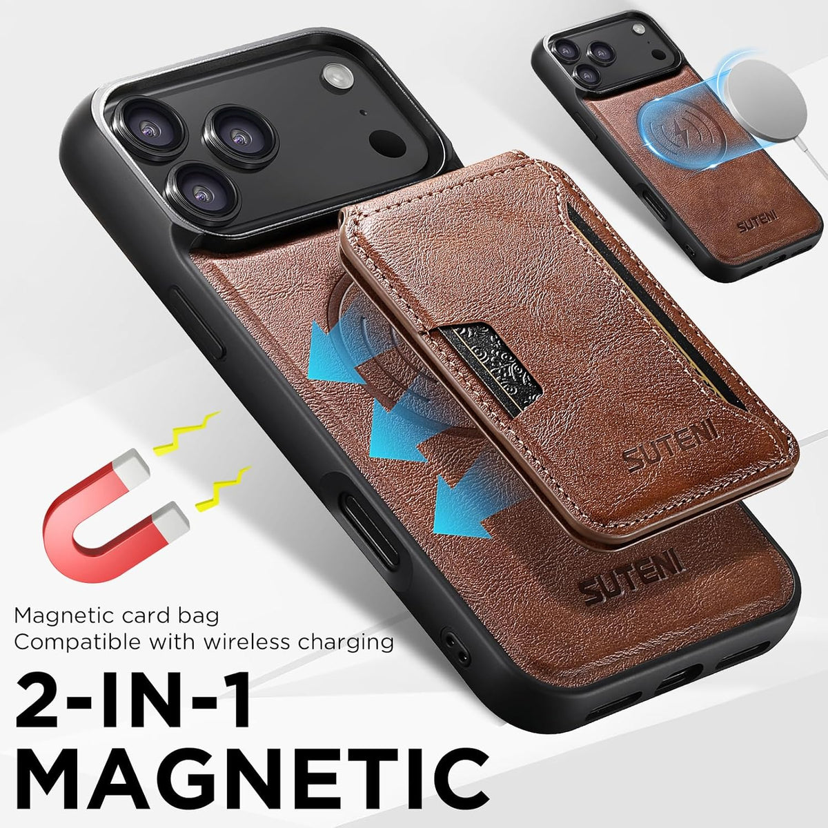 MagSafe Genuine Leather Shockproof Phone Case for iPhone 17 Pro Max