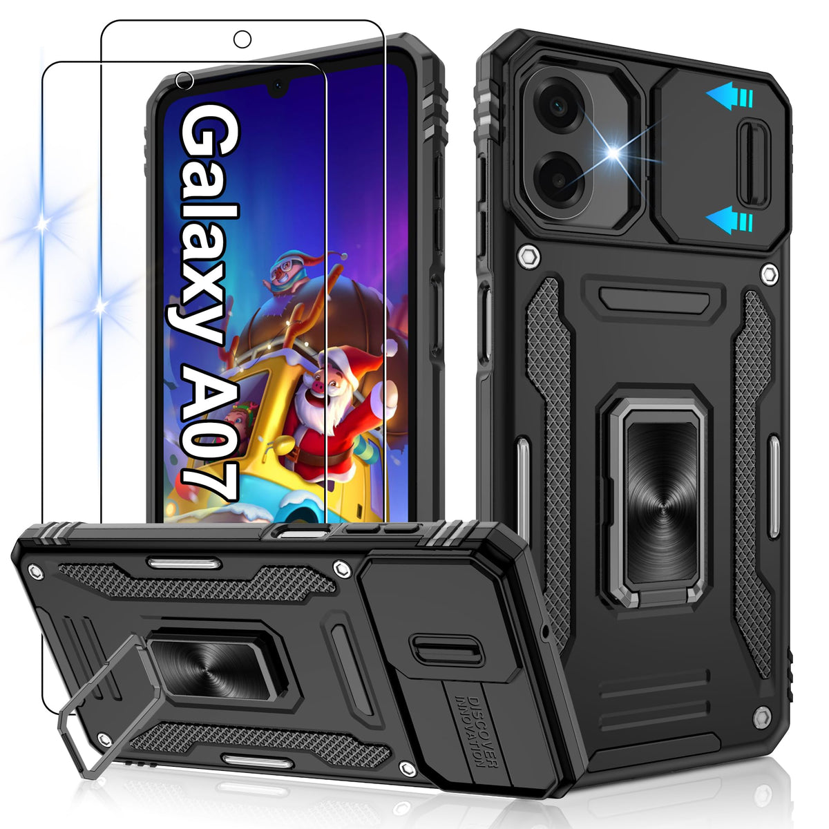 Shockproof phone case for Samsung A26 5G with 2 screen protectors